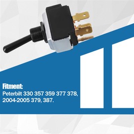 Automkt Toggle Switch Fits Peterbilt 330 357 359 377 378 2004-2005 379 387, Replaces 577.75611 16-06657, Blade Terminal, ON-OFF Operation