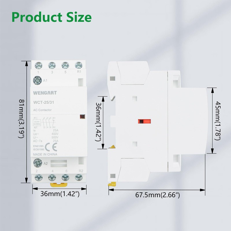 Wengart Household Contactor WCT-25, AC24V 25A 3NO1NC Precise Control, High