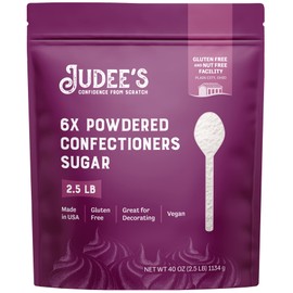 Judee’s 6X Powdered Confectioners Sugar 2.5 lb - 100% Non-GMO, Gluten-Free, and Nut-Free - 6X Size Perfect for Icings, Frostings, and Dusting Baked Goods