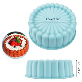 Enfudid Charlotte - Molde redondo de silicona para tartas de 7.7 pulgadas, moldes redondos reutilizables para hornear para tarta de fresa, tarta de queso, brownie tarta