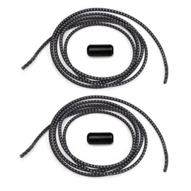 DALLAR Elastic No Tie Shoelaces in Various Colours, Round Shoelaces, Adjustable and Durable, Suitable for Boots, Shoes and Trainers, for Children and Adults, 02 - Black /, 02-Black/White