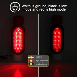 2Pcs Boat Trailer Post Guide-On LED Light Kit, IP67 Waterproof Boat Trailer Guide Pole Lights, 12V LED PVC Pipe Lights for Guide ons Post Sealed Submersible Oval Stop Turn Tail Brake Lights Set