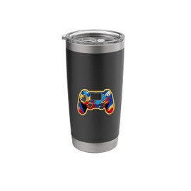 Video Gaming Console Controllers Classic 80's 90's Arcade Stainless Steel Insulated Tumbler