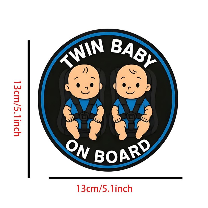 Twin Baby car Stickers, 2 Packs of Waterproof Stickers, car