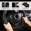 BWBWND Genuine Leather Steering Wheel Cover, 15 Inch Breathable DIY