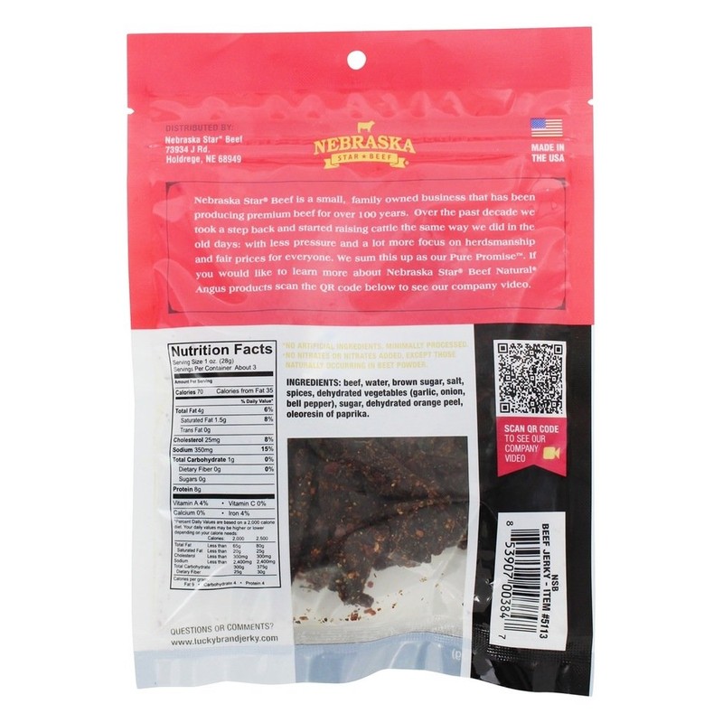 Lucky Beef Jerky - 3oz Slab (Red Pepper, 1 Pack)