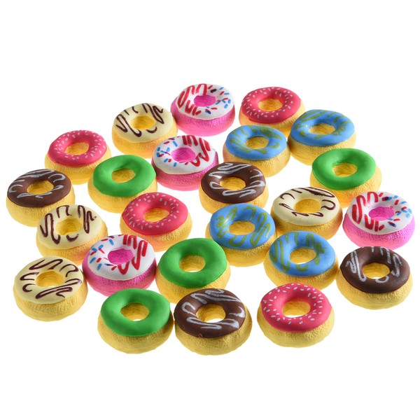 Donut Erasers for Kids, 24 Pieces 3D Cute Food Puzzle Mini Eraser, Cool Fun Take Apart Desk Pet Erasers for Girls