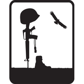 Eyecandy Decals Battlefield Cross 6" Decal Sticker Black