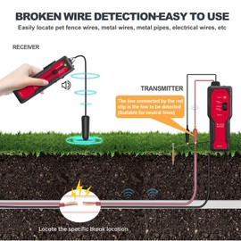 Underground Wire Locator, GOTMEET Underground Wire Tracer Tone Generator Kit with Earphone Cable Tester for Locating Pet Fence/Electrical/Breakage Cables/Wall-Through Cables, Metal Pipes