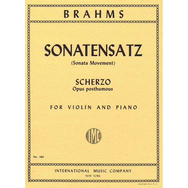 (IMC489) BRAHMS Sonatensatz (Scherzo) Violin and Piano