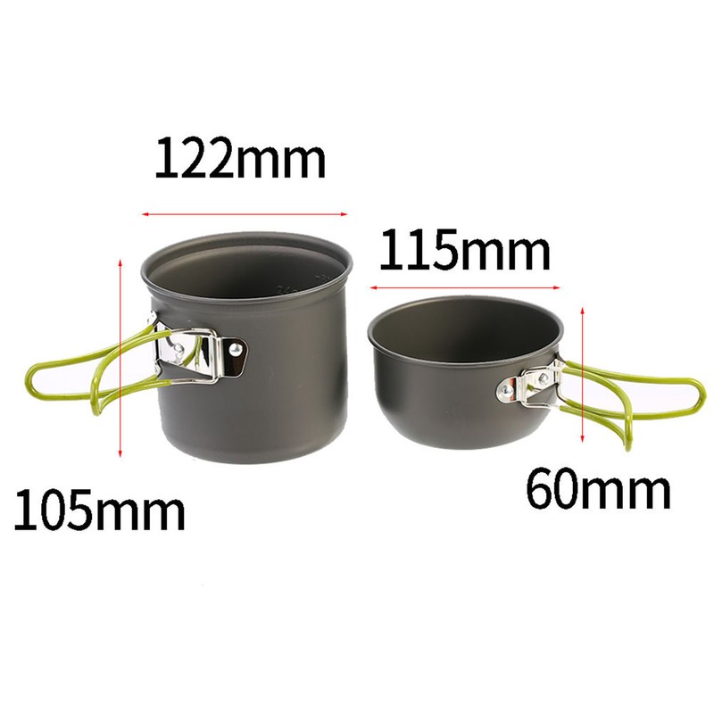 Compact Aluminium Alloy Pot Set Foldable Handgrip with Storage Bag