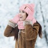 Aneco Winter Warm Knitted Scarf Beanie Hat and Gloves Set
