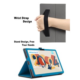 Case for Headwolf HPad6 12 inch, Headwolf HPad6 Tablet Case, Folding Stand Protective Cover with Pencil Holder and Wrist Strap, Full Protection. (Light Blue)