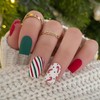 Christmas Press on Nails Square Short Fake Nails Matte Glue