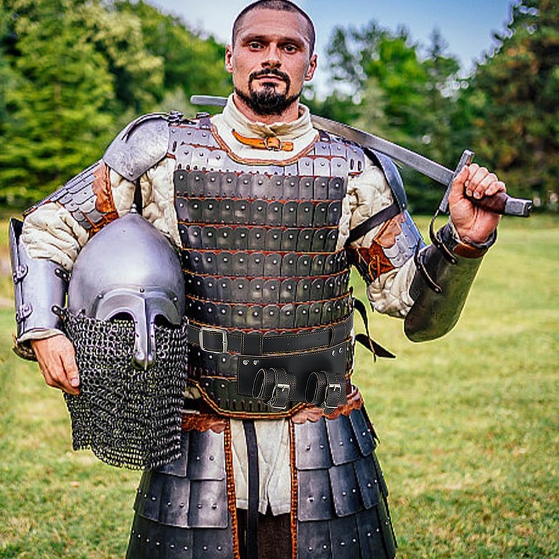 HOBBIESAY Black Leather Sword Belt