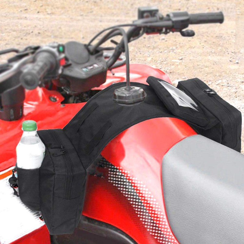 Keenso Motorcycle Tank Saddlebag, Universal Snowmobiles Storage Pack ATV Fender