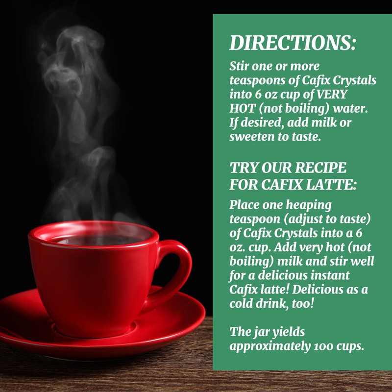 Cafix Coffee Substitute Crystals Jar 7.05 Ounces