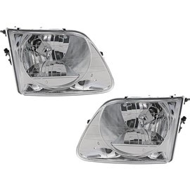 97-03/02 Replacement Headlight For Ford F150 Lightning SVT/Expedition Pair +Bulb
