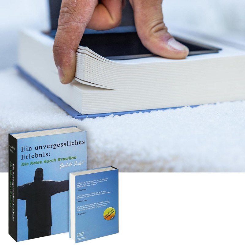HMF 80905 Book Safe Cash Box Real Paper Pages, Brazil,