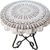USTIDE Handmade Crochet Tablecloth White Cotton Lace Tablecloth Round Crochet