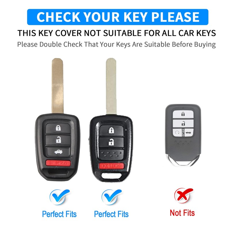 for Honda Key Fob Cover with Key Chain, Soft TPU