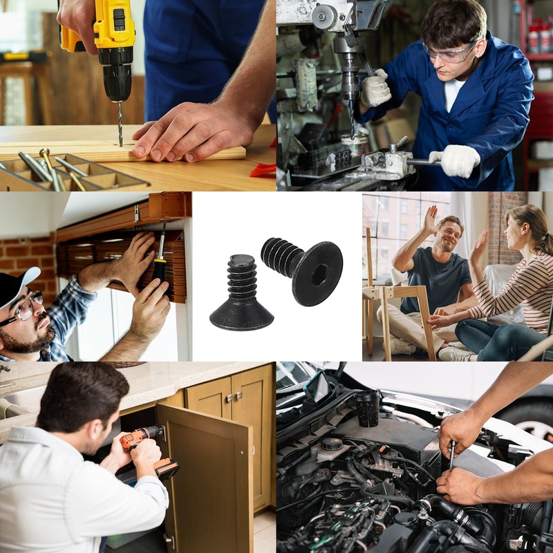 PATIKIL #4-40 x 1/4 Inch Flat Head Socket Cap Screws,