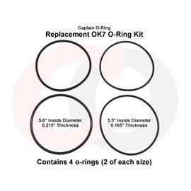 Captain O-Ring - OK7 Replacement O-Ring Kit for OmniFilter BF6, BF7, BF7a, BF35, BF36, BF36C, BF55, BF56, PB35, PB55 (2 Sets - 4 Total Orings, 2 Sizes)