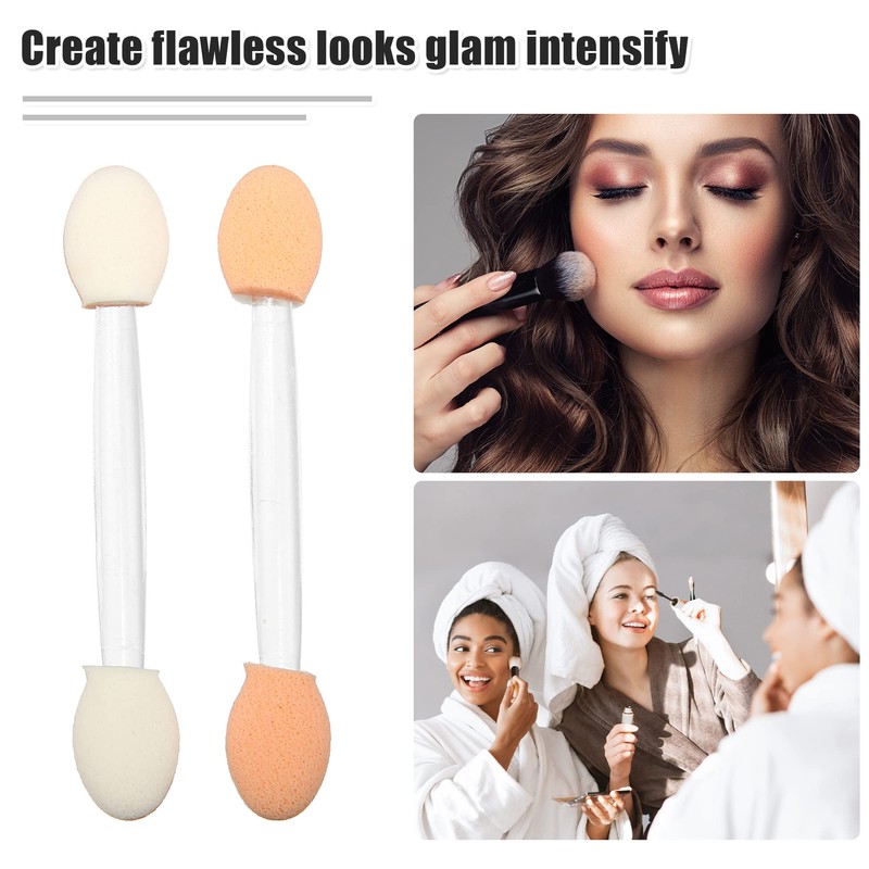 VOCOSTE Eyeshadow Brush, Sponge Tip, Disposable Double Eye Shadow Brush,