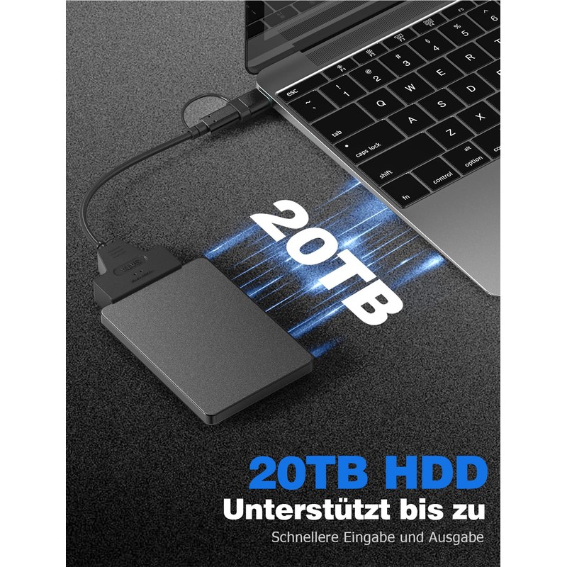 Mellbree SATA to USB 3.0 Adapter, 2-in-1 USB & Type-C