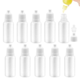 15ML Plastic Dropper Bottle, Eye Dropper Bottle, Empty Plastic Squeezable Dropper bottle with Cap (5)