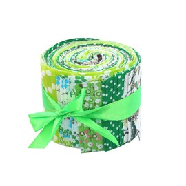 CraftsFabrics 20 pcs 2.4 Inches Pre-Cut Jelly Rolls Strips Fabric 100% Cotton (2.4x42 inches) (for Quilting, Scrapbooking, Arts & Crafts, DIY Projects) (Green)