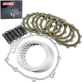 JINFANNIBI Complete Clutch Kit Heavy Duty Springs & Gasket Set fit for Yamaha FZ6 2004-2009