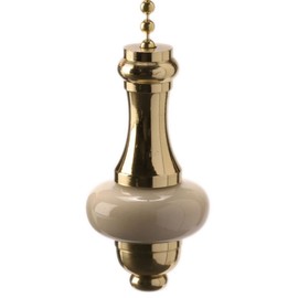 ElekTek Bathroom Light Pull Chain – Polished Brass & White Ceramic Disc & Brass Chain