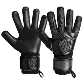 Keeperking Goalkeeper Gloves Children Youth Adults Football Gloves without Fingersave 4 mm Forehand (6, Black)