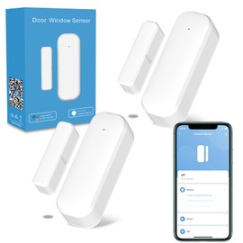 Smart WiFi Door Sensor for Home, No Hub Required, Wireless Window Sensor with App Alert, 2.4G WiFi Door Sensor for Home/Office Works with Tuya Smart Devices, Compatible with Alexa, Google Home(2Packs)