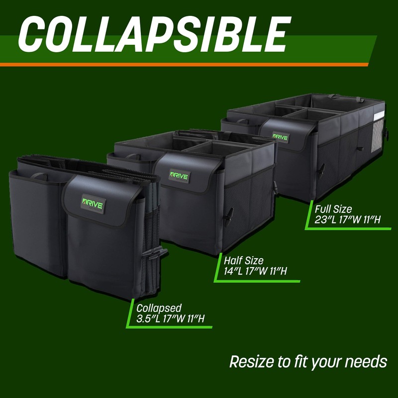 DRIVE - Car Trunk Organizer - Collapsible, Multi-Compartment Automotive SUV