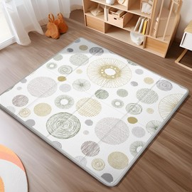 Foldable Baby Play Mat, PIGLOG 0.6 inch Waterproof Playmats for Babies and Toddlers Kids, Safe Foam Playmat for Tummy Time, 50“x50” Playpen Mat, Reversible Portable Baby Floor Mat for Infant, Circle