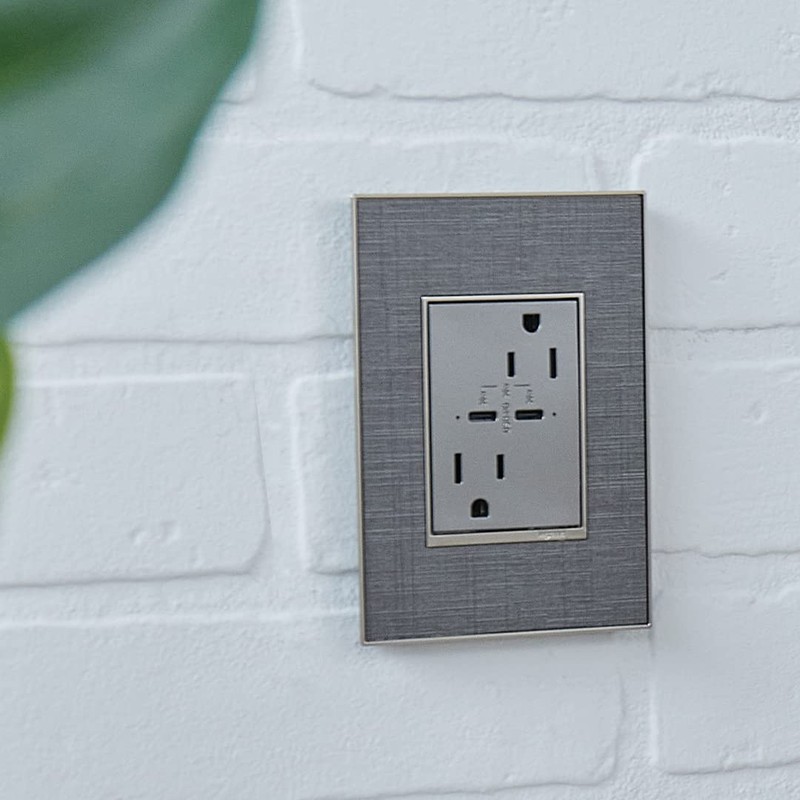 adorne 20A Tamper-Resistant Ultra-Fast Plus Power Delivery USB Type-C/C Outlet