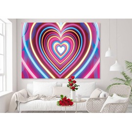 LYRYGS Valentine's Day Photography Backdrop Love Heart Backdrop Valentine's Day Mother's Day Backdrop Party Decorations Banner CA-cp-598 7x5ft