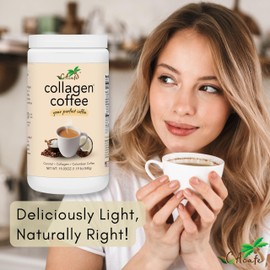 CAcafe Collagen Coffee | Coconut Infused Colombian Blend Coffee with Anti-Aging Collagen | Antioxidants & Natural Energy | 2 Pack