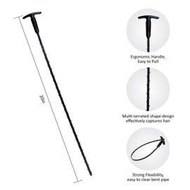 PF0404-6 22 in. Clog Remover and Drain Unclogger with Ergonomic Handle - Fast and Easy - Eliminate Chemicals - Earth Friendly