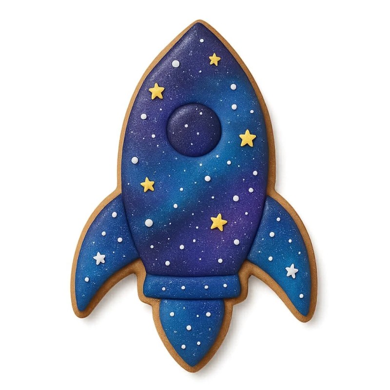 Mighty Gadget Space Rocket Cookie Cutter & Stamp Set, model