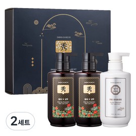 Daenggi Meori Deulaesu Shampoo Shampoo 500ml x 2p + Treatment 500ml Set, 2 Sets / 댕기머리 들애수 샴푸 샴푸 500ml x 2p + 트리트먼트 500ml 세트, 2세트