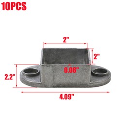 MY MIRONEY 10PCS 2" x 2" Square Post Flange Base Aluminum Alloy Floor Mount Post Flange Hardware Deck Railing Bracket for Fence or Deck