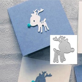 Christmas Deer Metal Die Cuts Cutting Dies, Christmas Deer Frame Cutting Dies Paper Cards Cutting Dies Cut Stencils for DIY Embossing Card Making Book Tags Decorative Paper Dies Scrapbooking