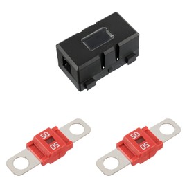 SIGANDG Midi Fuse Holder and 2 Pieces Midi High Current Fuse Screw Fuse 50A for Cars, Trucks, Vehicles, Midi Fuse 50 Amp