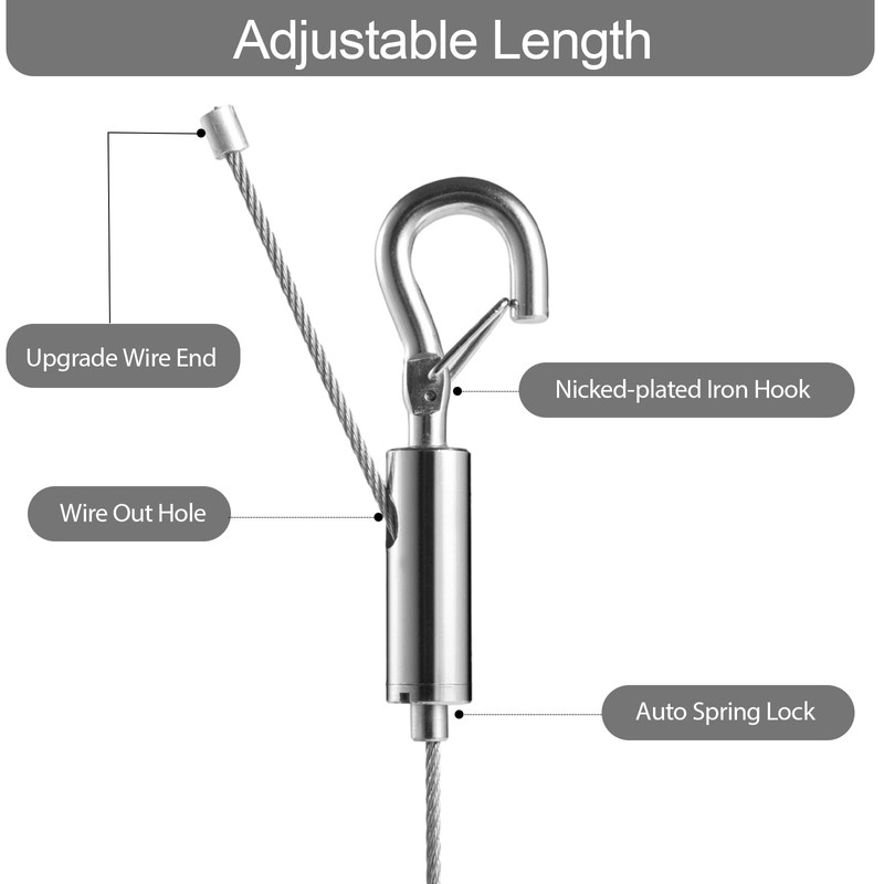 Adjustable Picture Hanging Wire, Upgrade Mirror Frame Hanging Kit, 6.6FT