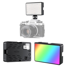 JJC Magnetic RGB Video Light, Cold Shoe Camera Light, 2600mAh Rechargeable, 63 LED CRI 95+, 2500K-8500K Dimmable, 360° Full RGB Color, 24 Effects, Must Have Accessory for Sony Canon Nikon Vlog Tiktok