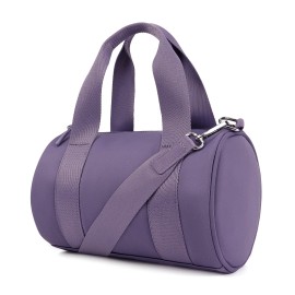 USA Delivery Small Gym Bag for Women Mini Duffel Bag for Travel Workout Crossbody Bags Elastic Fabric Barrel Pursecolor: Purple