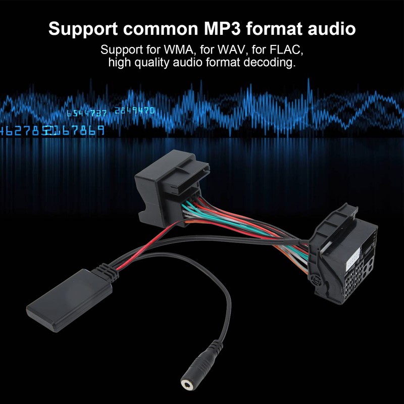 Bluetooth 5.0 AUX IN Audio Cable Adapter with Microphone Replacement